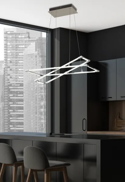 Apeti Kseros LED striebornosivá závesná stropná lampa 4000K