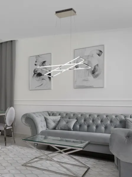 Apeti Kseros LED striebornosivá závesná stropná lampa 4000K