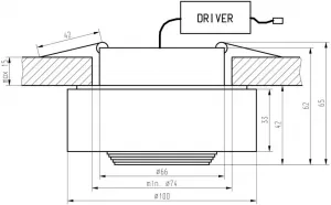 LED stropné svietidlo 3W okrúhle bezfarebné sklo SS-33