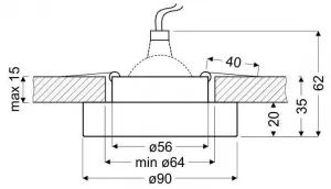 Stropné svietidlo čierne okrúhle sklo MR16 50W SS-31