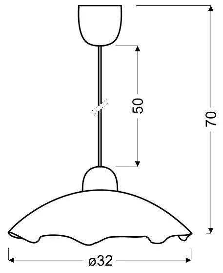 Stropná závesná lampa Lady e27 béžová