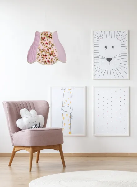 Závesná stropná lampa Zuza e27 ružová