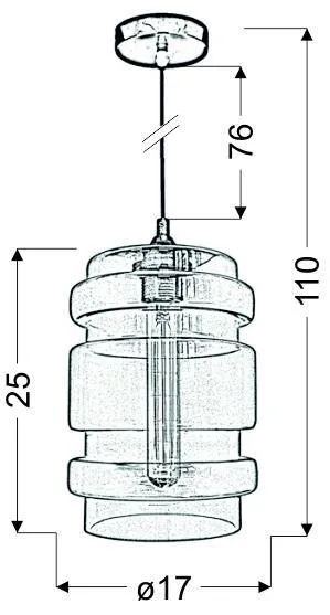 Závesná lampa zo zeleného skla + žiarovka E27 60W Decorado