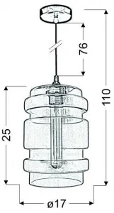 Závesná lampa zo zeleného skla + žiarovka E27 60W Decorado