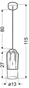 Závesná stropná lampa 1X60W E27 fialová TUBE