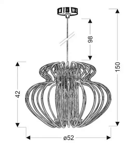 Modrá závesná lampa 52 cm Imperia