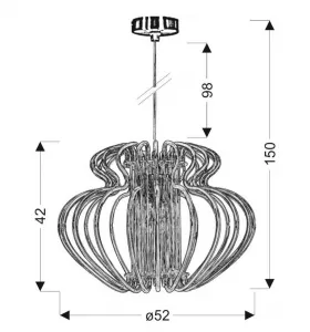 Modrá závesná lampa 52 cm Imperia