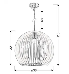 Závesná stropná lampa haga e27 modrá