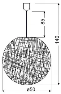 Závesná lampa guľa hnedá 50cm Caruba