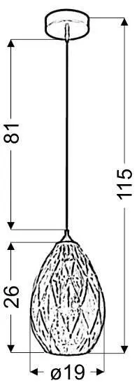 Stropná lampa závesná gran e27 zlatá