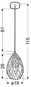 Stropná lampa závesná gran e27 zlatá