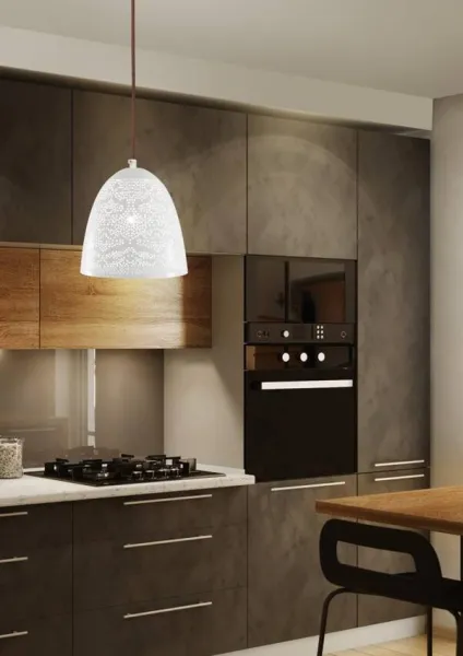 Závesná stropná lampa 1X60W E27 prelamovaná biela BENE