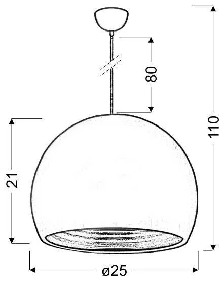 Stropná závesná lampa 1X60W E27 zelená/strieborná PICTOR
