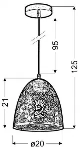 Závesná stropná lampa 1X60W E27 prelamovaná biela BENE