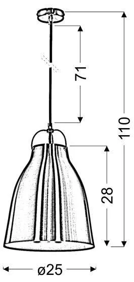Stropná lampa Pensilvania s e27 žiarovkou v bielej farbe