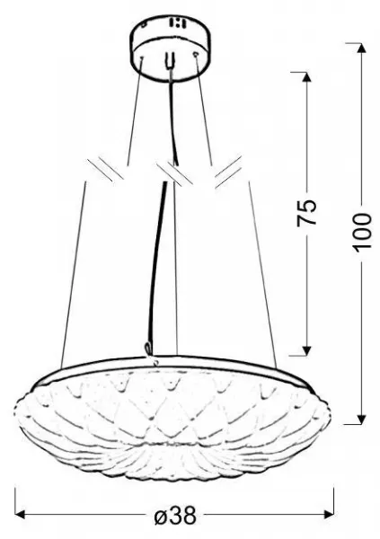 18W LED závesná lampa s bielym akrylovým tienidlom NIL