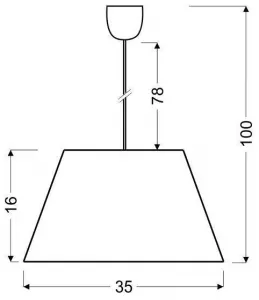 Štandardná sivá závesná stropná lampa E27