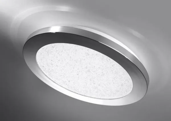 Kúpeľňová stropná lampa PIXEL minimalistická - strieborný chróm 40 cm - okrúhle LED stropné svietidlo so stmievaním 3000K 24W IP44