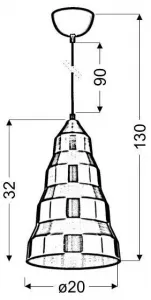 Závesná stropná lampa Vesuvio e27 medená