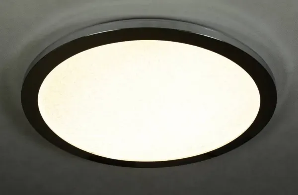 Kúpeľňová stropná lampa PIXEL minimalistická - strieborný chróm 40 cm - okrúhle LED stropné svietidlo so stmievaním 3000K 24W IP44