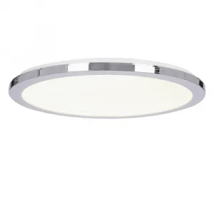 Kúpeľňová stropná lampa PIXEL minimalistická - strieborný chróm 40 cm - okrúhle LED stropné svietidlo so stmievaním 3000K 24W IP44
