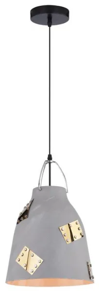 Závesná stropná lampa 1X60W E27 sivá + zlatá PATCH
