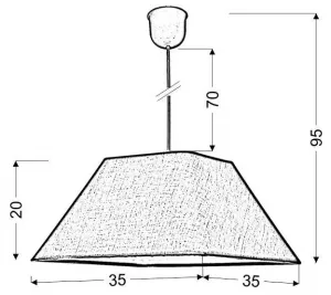 Závesná stropná lampa 1X60W E27 biela ROBIN