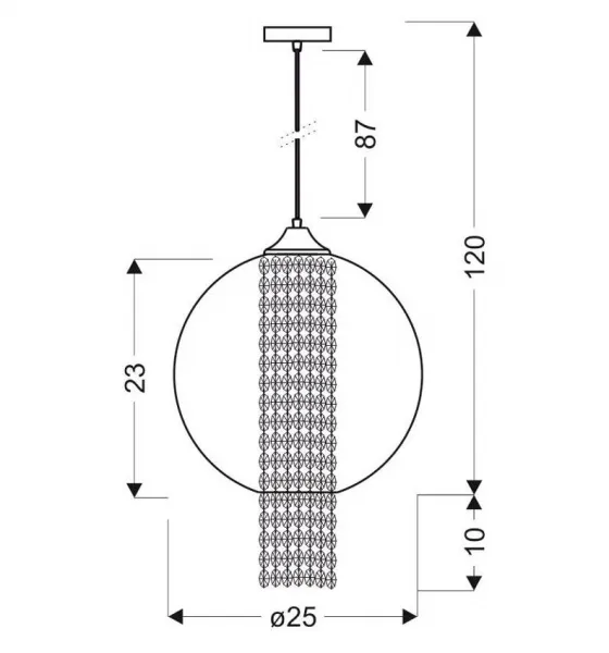 Závesná lampa červená 1xE27 50cm ALLANI S KRYŠTÁLMI