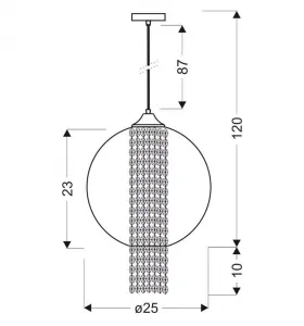 Závesná lampa červená 1xE27 50cm ALLANI S KRYŠTÁLMI