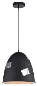 Závesná stropná lampa 1X60W E27 čierna + chróm PATCH