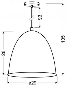 Závesná stropná lampa 1X60W E27 čierna + chróm PATCH