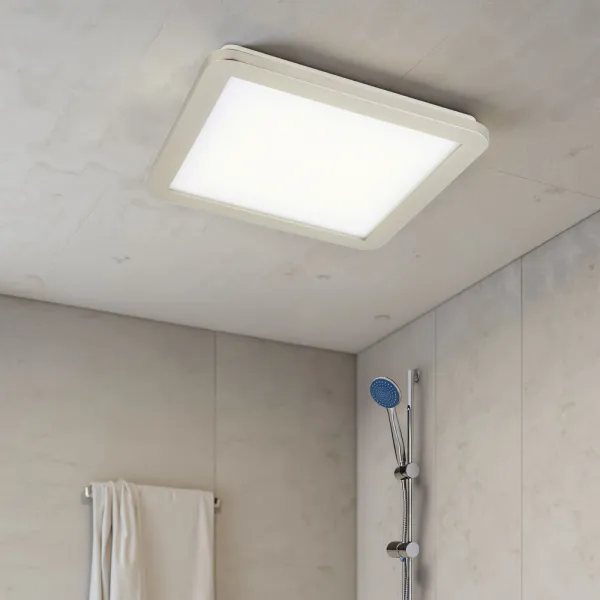 Minimalistické stropné svietidlo do kúpeľne NEXIT – saténovo strieborné 30 cm – stmievateľné stropné svietidlo LED 3000K 18W IP44