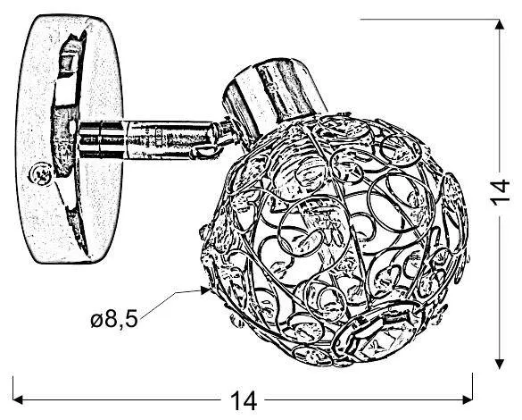 Nástenná bodová lampa 1X40W G9 chróm GOLLAR