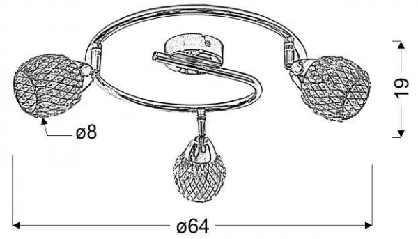 Stropná lampa číra špirála g9 priehľadná