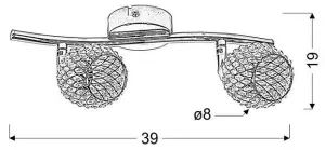 Nástenná lampa 2X40W G9 fialová ČÍRA