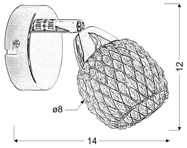 Nástenná lampa číra g9 priehľadná