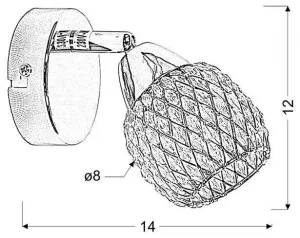 Nástenná lampa číra g9 priehľadná