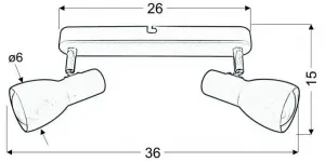 Nástenná lampa 2X40W E14 mätová PICARDO