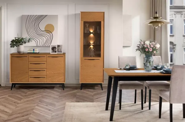 Szynaka Jedálenský rozkladací stôl Lazure 40 160/240 cm dub Rustikal/čierny