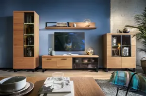 Szynaka Vitrína Pratto 10 67 cm ľavá z masívu dub Rustikal