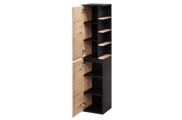 Szynaka Vysoká kúpeľňová skrinka Mossa 70 35 cm ľavá dub Artisan/čierna