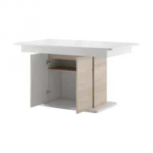Szynaka Jedálenský rozkladací stôl Star 03 s úložným priestorom 140/210 cm dub Sonoma/biely