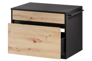 Szynaka Závesná skrinka pod umývadlo Mossa 56 60 cm dub Artisan/čierna