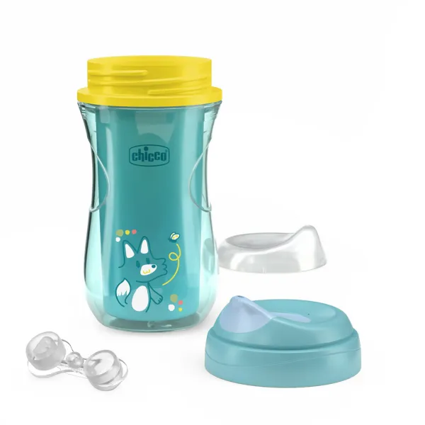 CHICCO Hrnček Active s tvrdým náustkom teal, 14m+