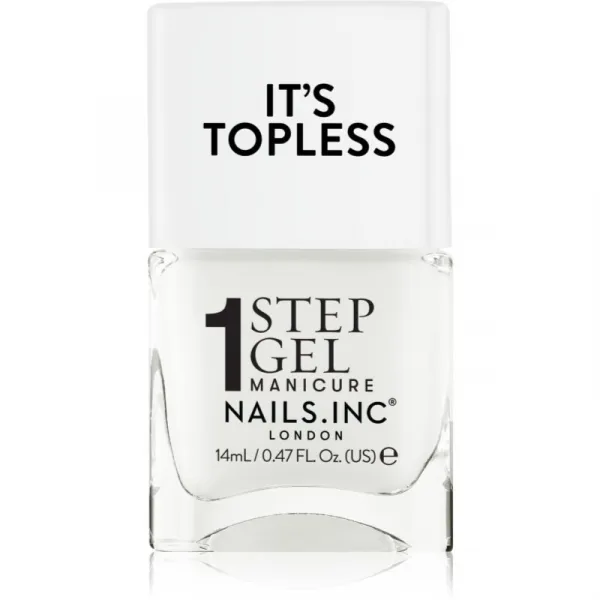 Nails Inc. It’s Topless gélový lak na nechty pre dlhotrvajúci efekt odtieň Emma 14 ml