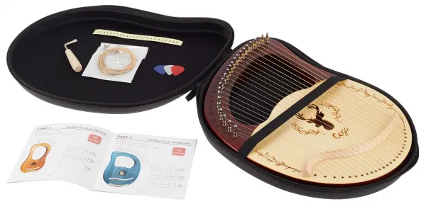 Cega Lyre Harp 24 String Coffee