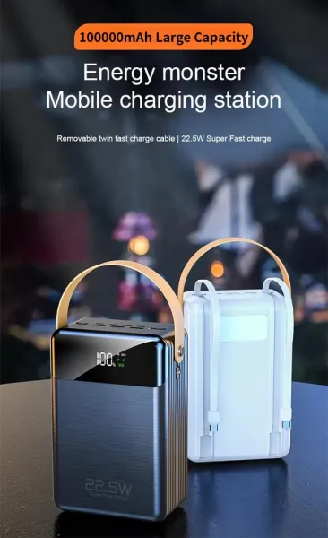 Powerbanka 100 000 mAh, 22,5W Super Fast Charge, biela