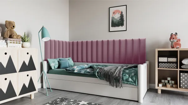 Čalúnený nástenný panel QUADRATTA 20x60 cm - viac farieb Farba: Ružová