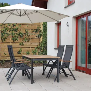 Doppler CONCEPT TEAK FSC® 4+1 - záhradná sedacia súprava (hliník/teakové drevo)