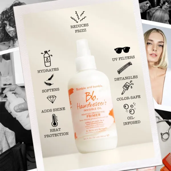 Bumble and bumble Hairdresser's Invisible Oil Heat/UV Protective Primer prípravný sprej pre dokonalý vzhľad vlasov 60 ml